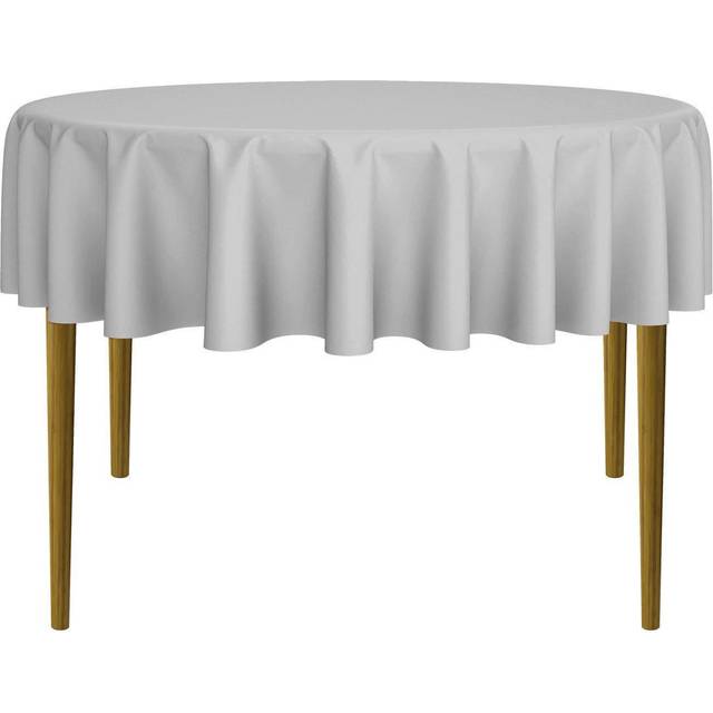 Lann's Linens - 70 Round Premium Tablecloth for Wedding/Banquet/Restaurant - Polyester Fabric Table Cloth - Silver