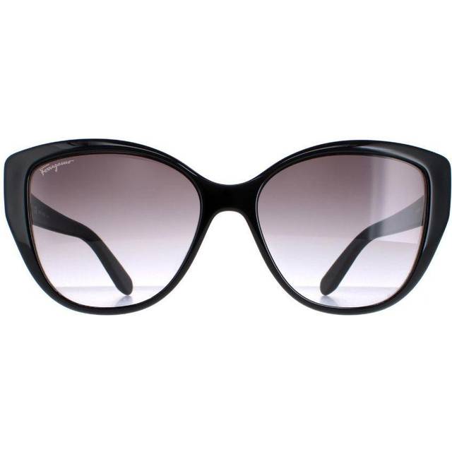 Salvatore Ferragamo Cat Eye Black With Flower Print Grey Gradient Sf912S - One Size