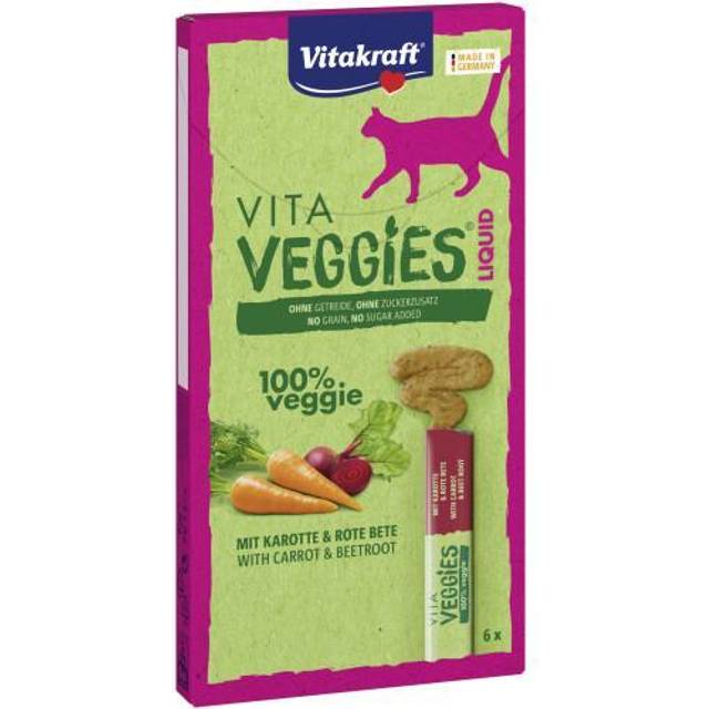 Vita Veggies Cat Liquid Carrot 6-pack - Vegetarisk Kattgodis utan Tillsatt Socker