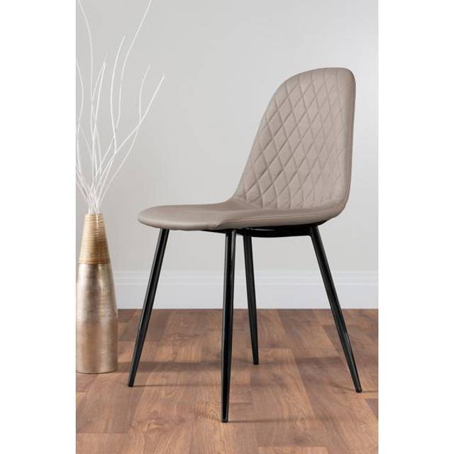 Furniturebox Solara Set of 2 Cappuccino and Black Faux Leather Dining Chair - Brown