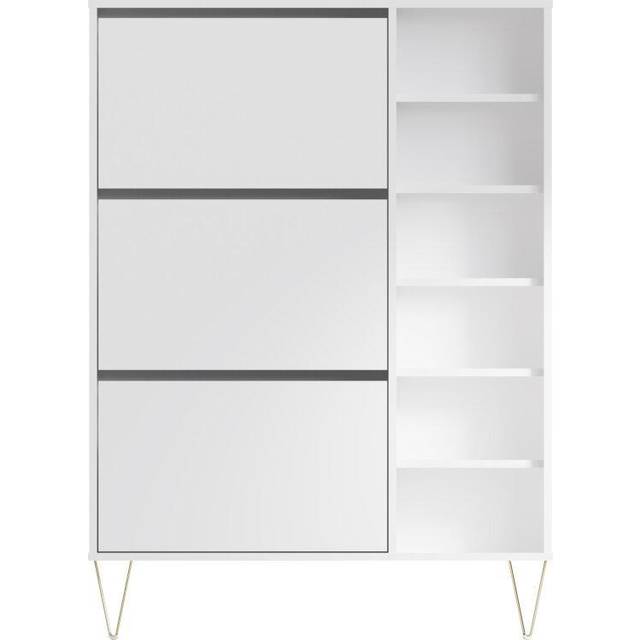 Shoe Cabinet, 3 Drawer Storage, White | Wowcher