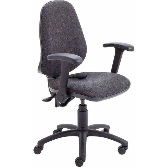 TC Office Calypso Twin Lever Ergonomic Chair with Lumbar Pump and Folding Arms, Charcoal