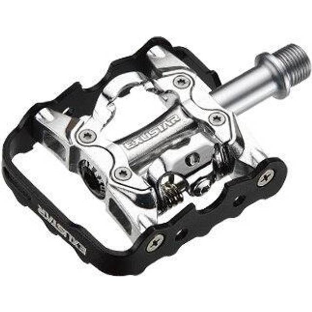 Exustar E-PM86 Kombipedaler Silver/Svart SPD 319 gr. per set