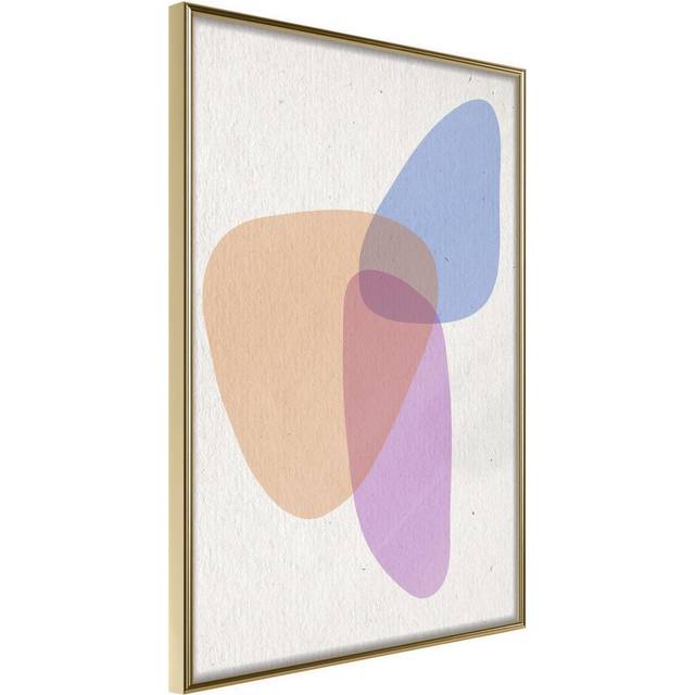 Inramad Poster / Tavla - Pastel Sets II - 20x30 Guldram