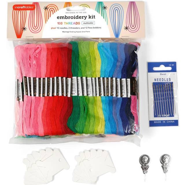 Incraftables Embroidery Thread for Bracelets 100pcs. Embroidery Floss for Friendship Bracelets String Making. Embroidery Floss Kit w/Needles  Threader