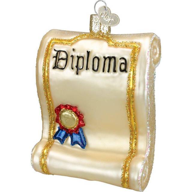 Old World Christmas Teacher Gifts Blown Ornaments for Christmas Tree Diploma Glass
