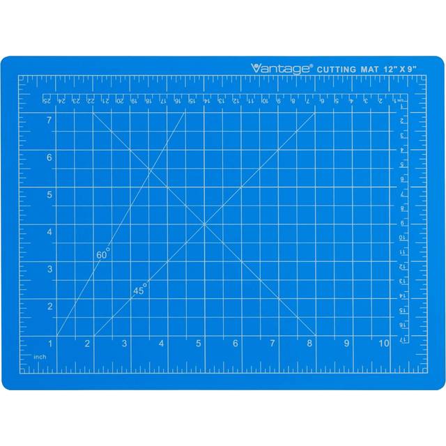 "Dahle Vantage 10690 Self-Healing Cutting Mat  9""""""""x12""""""""  1/2"""""""" Grid  5 Layers for Max Healing  Perfect for Crafts & Sewing  Blue"