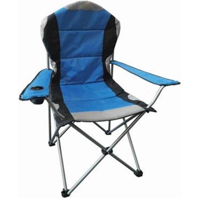 (Blue, 1 Chair) Hyfive Folding Camping Chairs Heavy Duty Padded