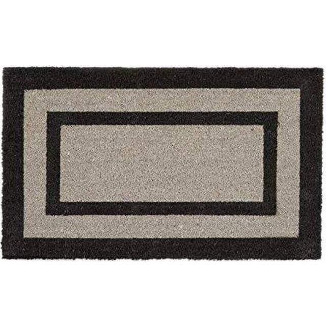 Relaxdays Long Coir Doormat with Anti-Slip PVC Underside for Balcony Hallway Veranda Patio Welcome Mat Size: 75 x 45 x 1.5 cm, Grey, 45 x 75 x 1.5 cm