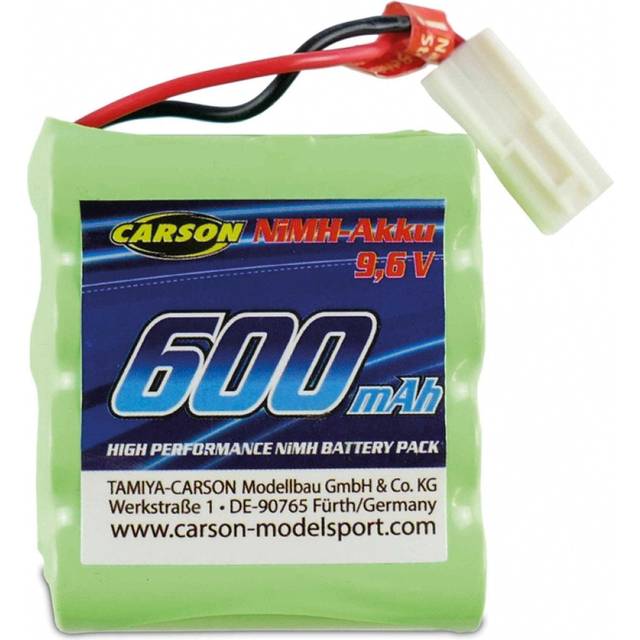 Carson 500608256 9,6 V/600 mAh NiMH Amphi Pow.Lastbil minikontakt Tamiya – ersättningsbatteri; RC batteri, tillbehör för fjärrstyrda fordon, ersättningsbatteri för modellbygge