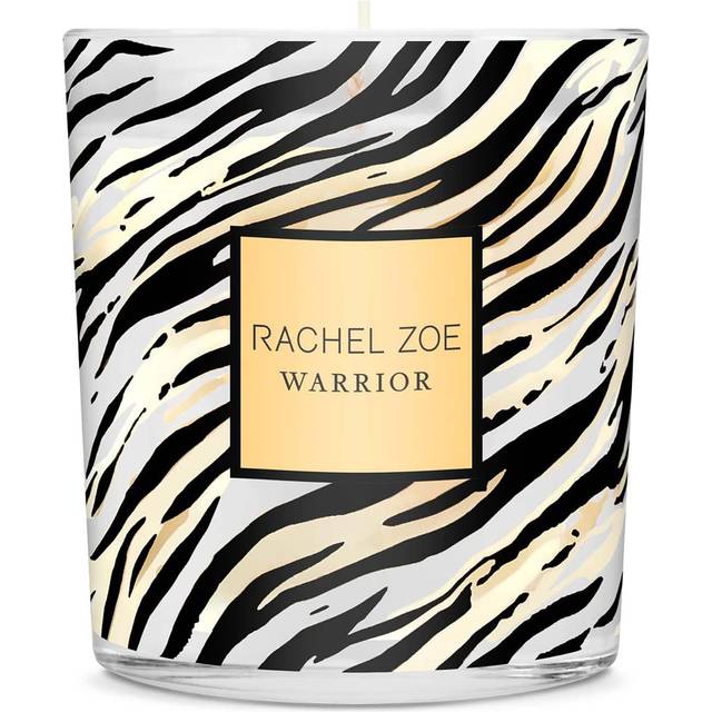Warrior Scented Candle - Notes Of Mandarin, Tuberose And Patchouli - Contains Paraffin Soy Wax, Cotton Wick And Perfume Oil - Zebra Printed Jar - Long