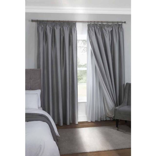 Total Blackout Pencil Pleat Curtain Linings - White