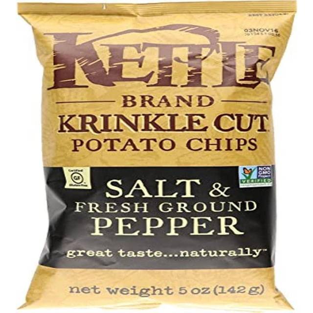 Kettle Brand Krinkle Potato Chips Salt & Pepper 5 oz