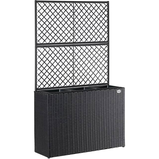 Rattan Trellis Planter Black 83x305x146cm