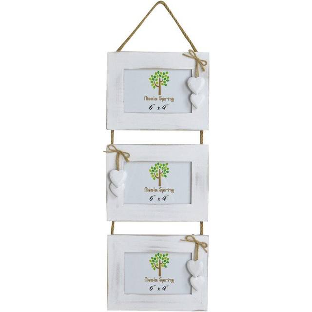 Nicola Spring - Hearts Hanging 3 Photo Frames - 6 x 4" - White