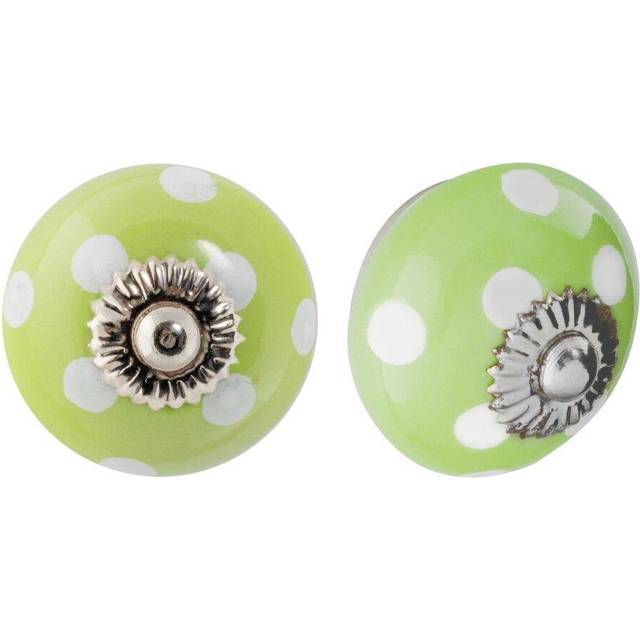 Nicola Spring - Round Ceramic Cabinet Knobs - White (4cm)