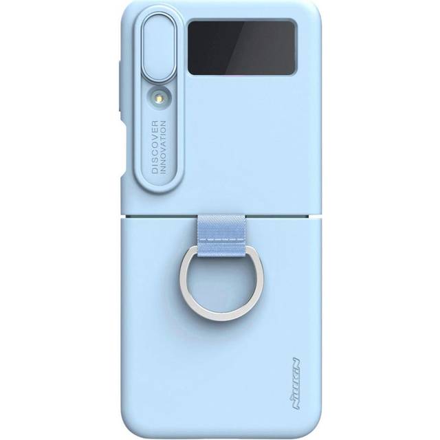 För Samsung Galaxy Z Flip 4 Fodral Nillkin CamShield Silky Liquid Silikonfodral För Samsung Galaxy Z Flip4 Slide Camera Protection Cover Samsung Z Flip 4 5G violett