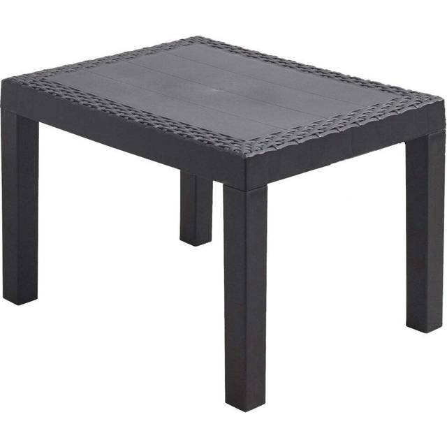 idooka Garden Coffee Rattan Style Side Table Outdoor Patio Balcony Furniture & Leisure Dark Grey - One Size
