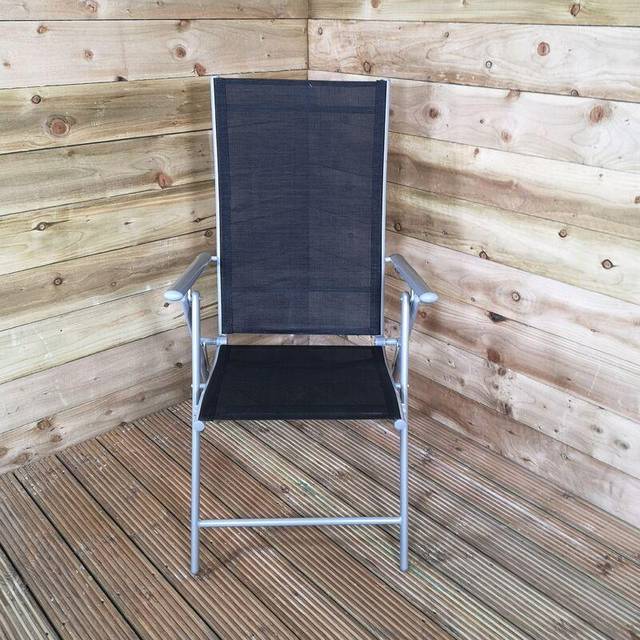 Choice Of Colour Multi Position High Back Reclining Garden / Outdoor Folding Chair - Silver