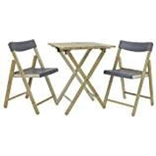 Tramontina Folding Patio Bistro Set - Grey / 1 x Table; 2 x Chairs