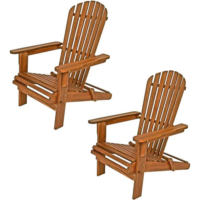 Adirondack Chair 2Pcs Set Acacia Wood Foldable