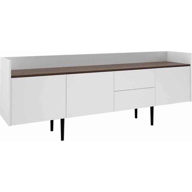 Sideboard 2 Drawers 3 Doors in White and Walnut