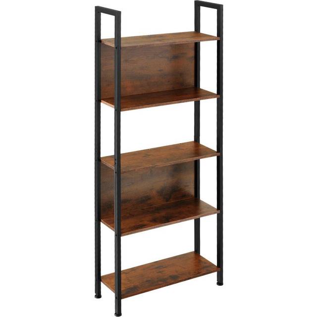 Free-standing presentation shelf Westport with 5 shelves - Industrial wood dark, rustic
