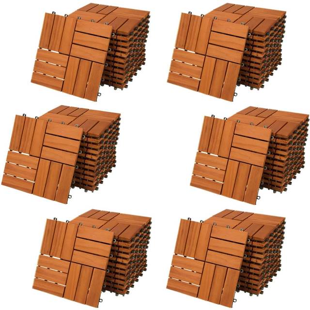 Decking Tiles 66Pcs Acacia Wood mosaic 30x30cm