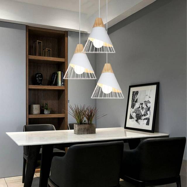 Stoex - Modern Industrial Pendant Lights, Metal Lamp Shade 60W Maximum White Industrial Retro Ceiling Light a