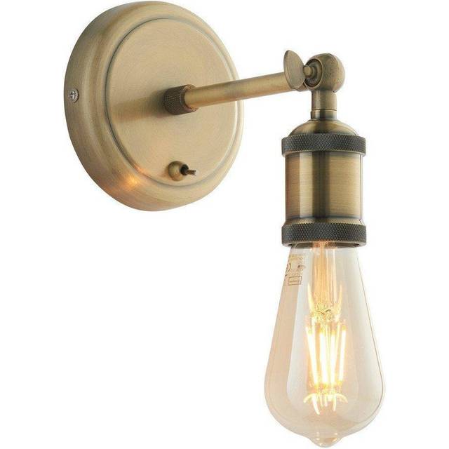 Endon 97245 Hal 1 Light Wall Light Antique Brass Plate