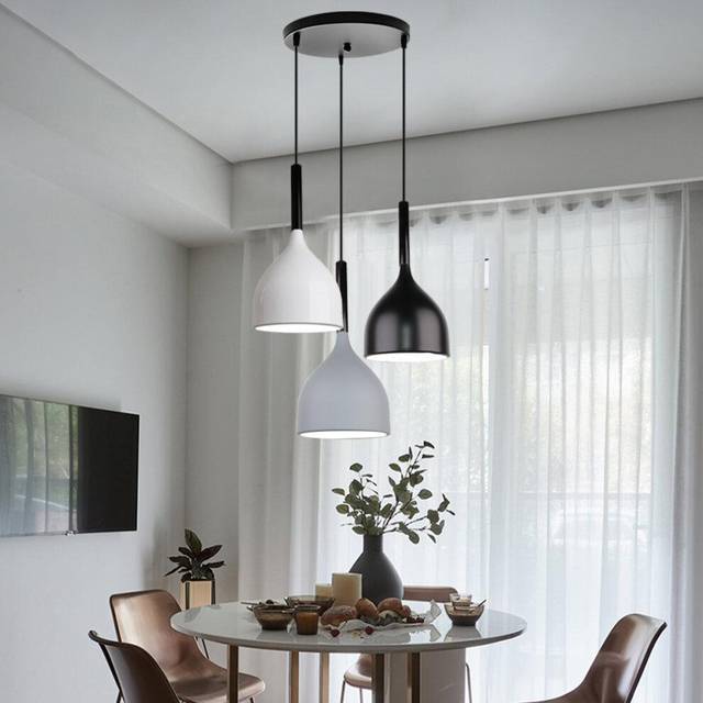 Stoex - Modern E27 Ceiling Light Retro 3 Heads Antique Pendant Light Vintage Creative Ceiling Light For Bar Cafe Barn White