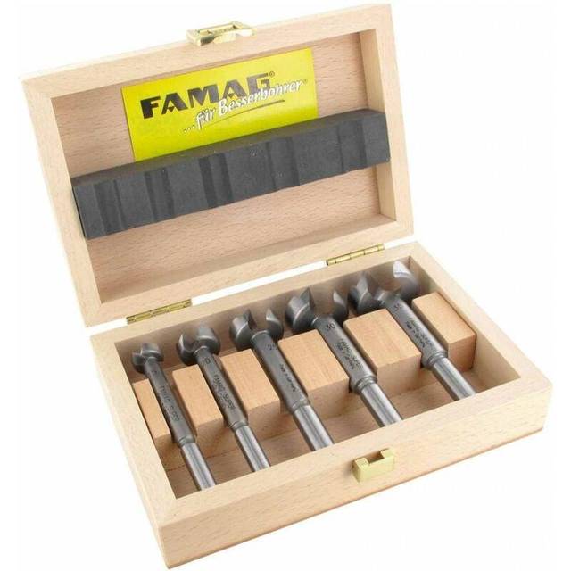 5PCS Classic Forstner Bit, Set 15, 20, 25, 30, 35mm, in Wooden Case, 1630505