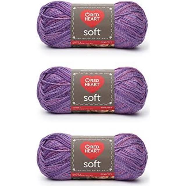 Red Heart Soft Plumy Yarn - 3 Pack of 113g/4oz - Acrylic - 4 Medium (Worsted) - 256 Yards - Knitting/Crochet