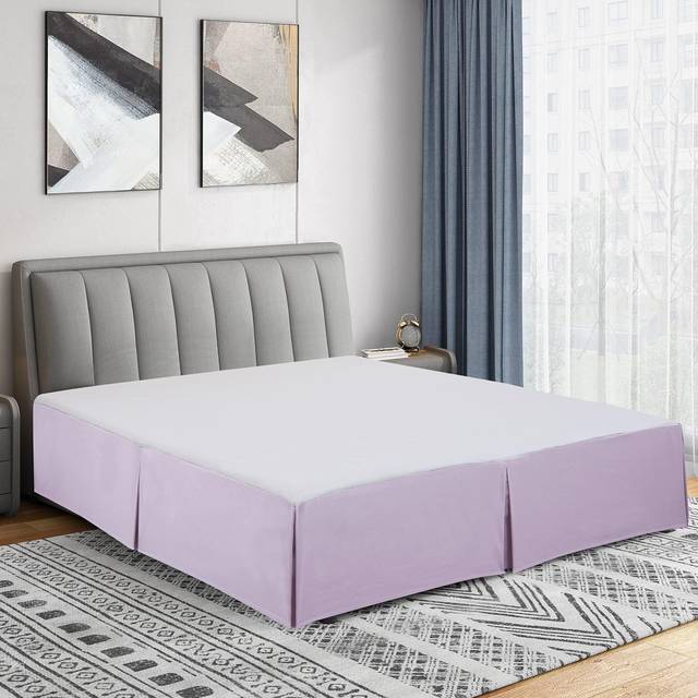 Cathay Home Double Brushed Microfiber Pleated Easy Fit Bed Skirt  Ultra Soft  Fade and Wrinkle Resistant  Lavender  Full