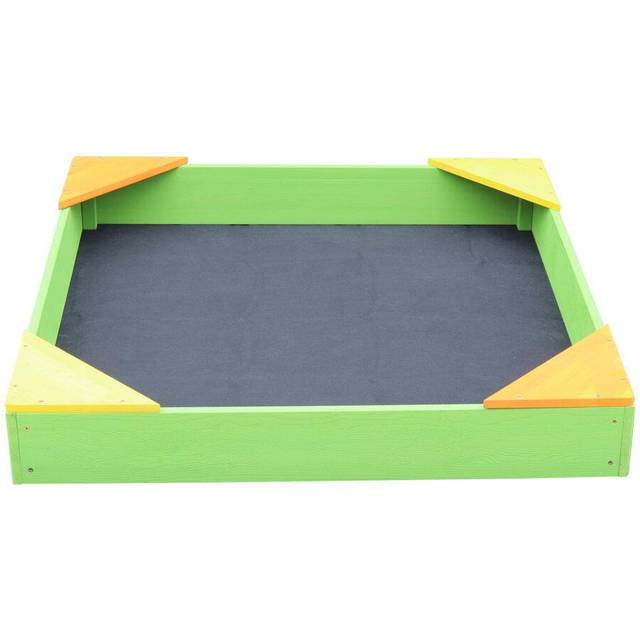 90cm Square Sandbox - Green (13.5cm H X 90cm W X 90cm L)
