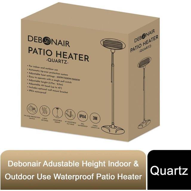 Debonair Adjustable Height Indoor and Outdoor Patio Heater - Black