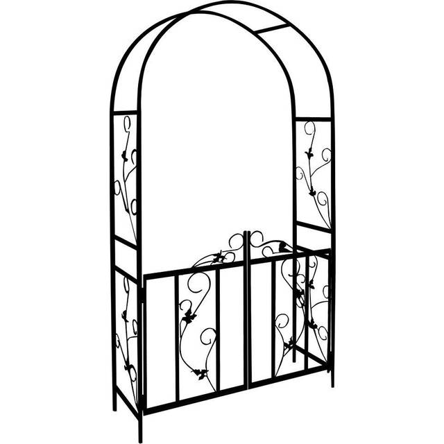 Rose Arch 225x115x37cm with Lockable Door & Flowers