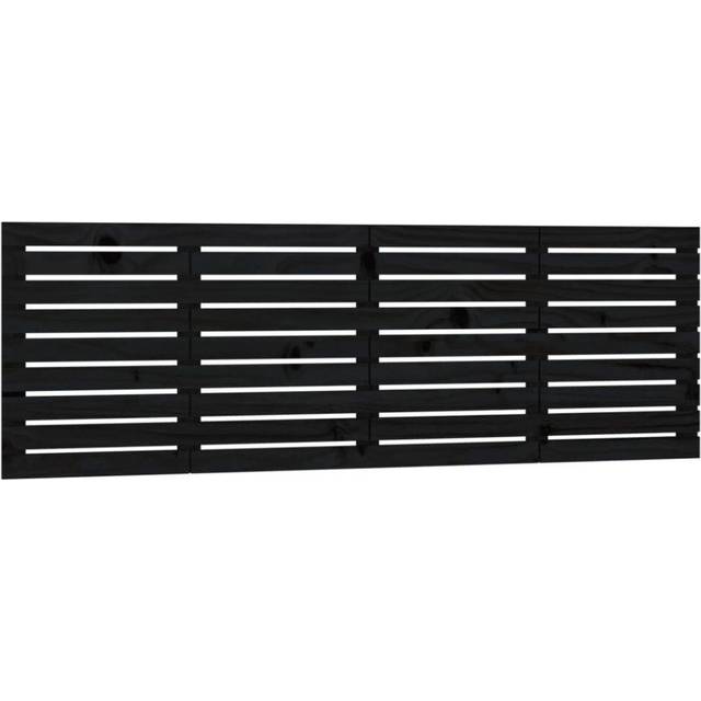 vidaXL Wall Headboard Black 186x3x63 cm Solid Wood Pine