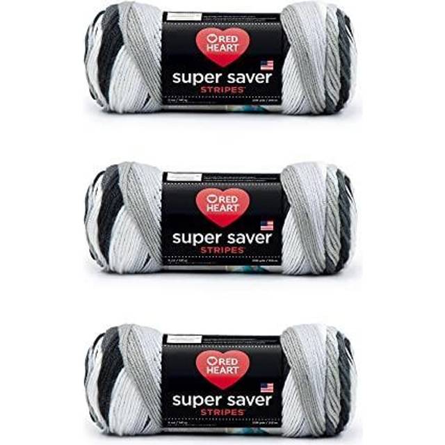 Red Heart Super Saver Yarn  3 Pack  Newspaper Stripe 3 Count