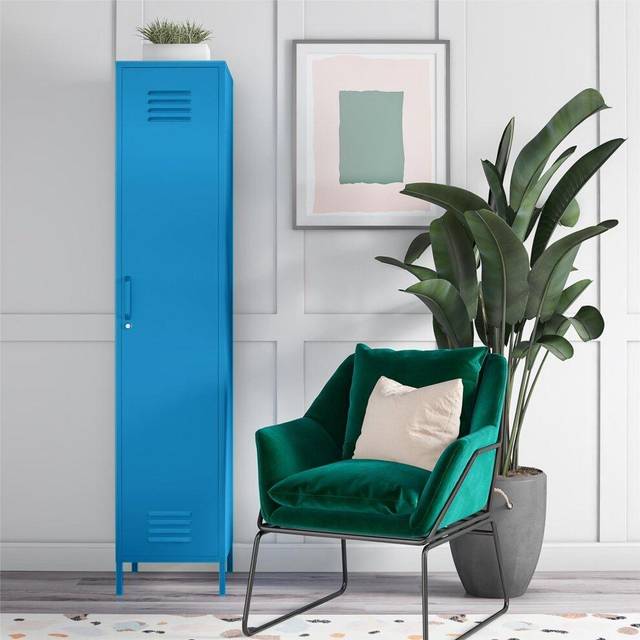 Novogratz Ng Cache Single Metal Locker Storage Cabinet Blue, Blue