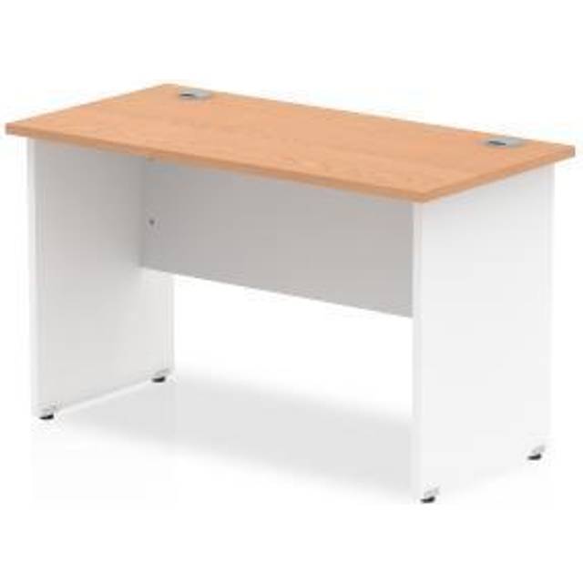 Impulse Panel End 1200/600 Rectangle Desk Oak Top White - TT000089