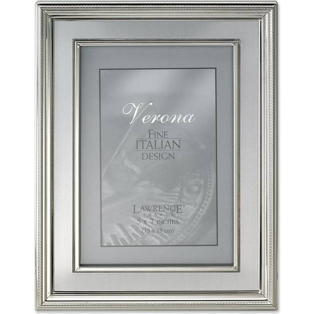 Lawrence Frames Silver Plated Metal Picture Frame  Brushed Silver Inner Panel  5x7