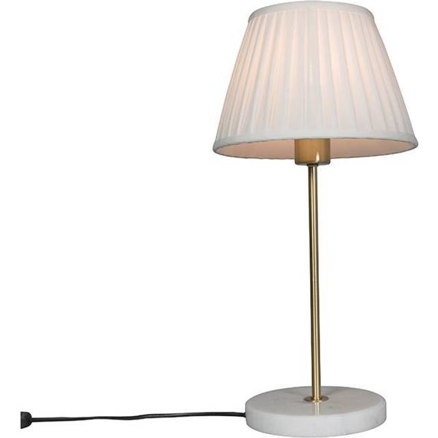 Retro bordslampa mässing med veckad skuggkräm 25 cm - Kaso
