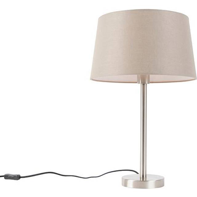 Moderna bordslampa stål med taupe skugga 35 cm - Simplo