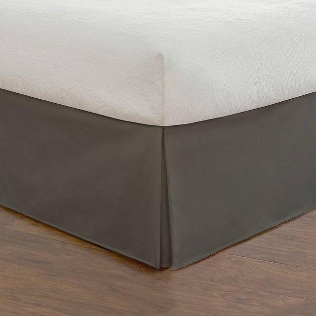 TODAY'S HOME Classic Tailored Microfiber 14 Drop Length Bed Skirt Dust Ruffle Full Grey