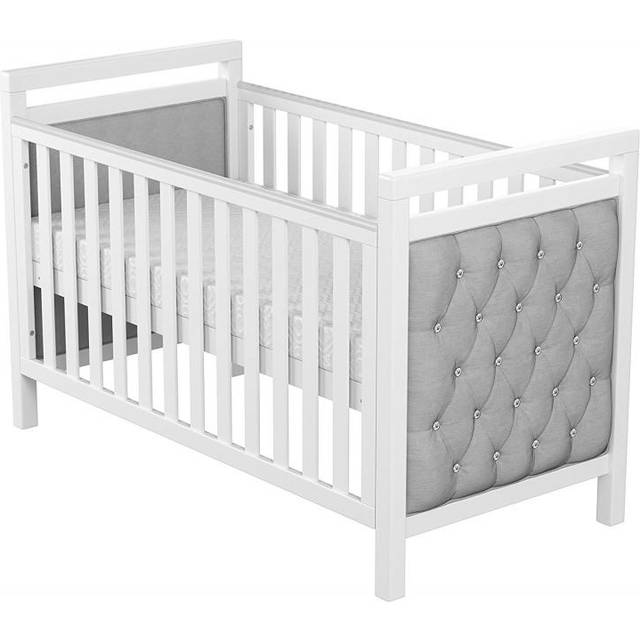 Babymore Velvet Deluxe Convertible Cot Bed - White