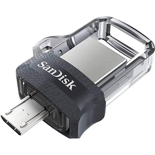 SanDisk 256GB Ultra Dual Drive m3.0 USB 3.0 Flash Drive with reversible micro-USB and USB Type-A connectors, for Android smartphones, tablets and computers