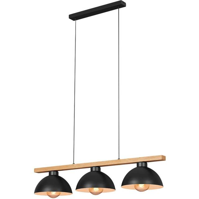 BRILONER Lamppendellampa, pendellampa retro, hängande lampa vintage, 3 x E27, max. 40 watt, matrum, metallträ, svart, 980 x 250 x 1035 mm (L x B x H) 4046-035