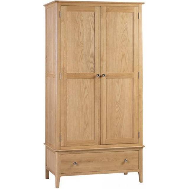 Julian Bowen Cotswold 2 Door Single Drawer Natural Wardrobe - Brown