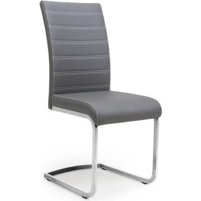 Callisto Leather Effect Grey Dining Chair